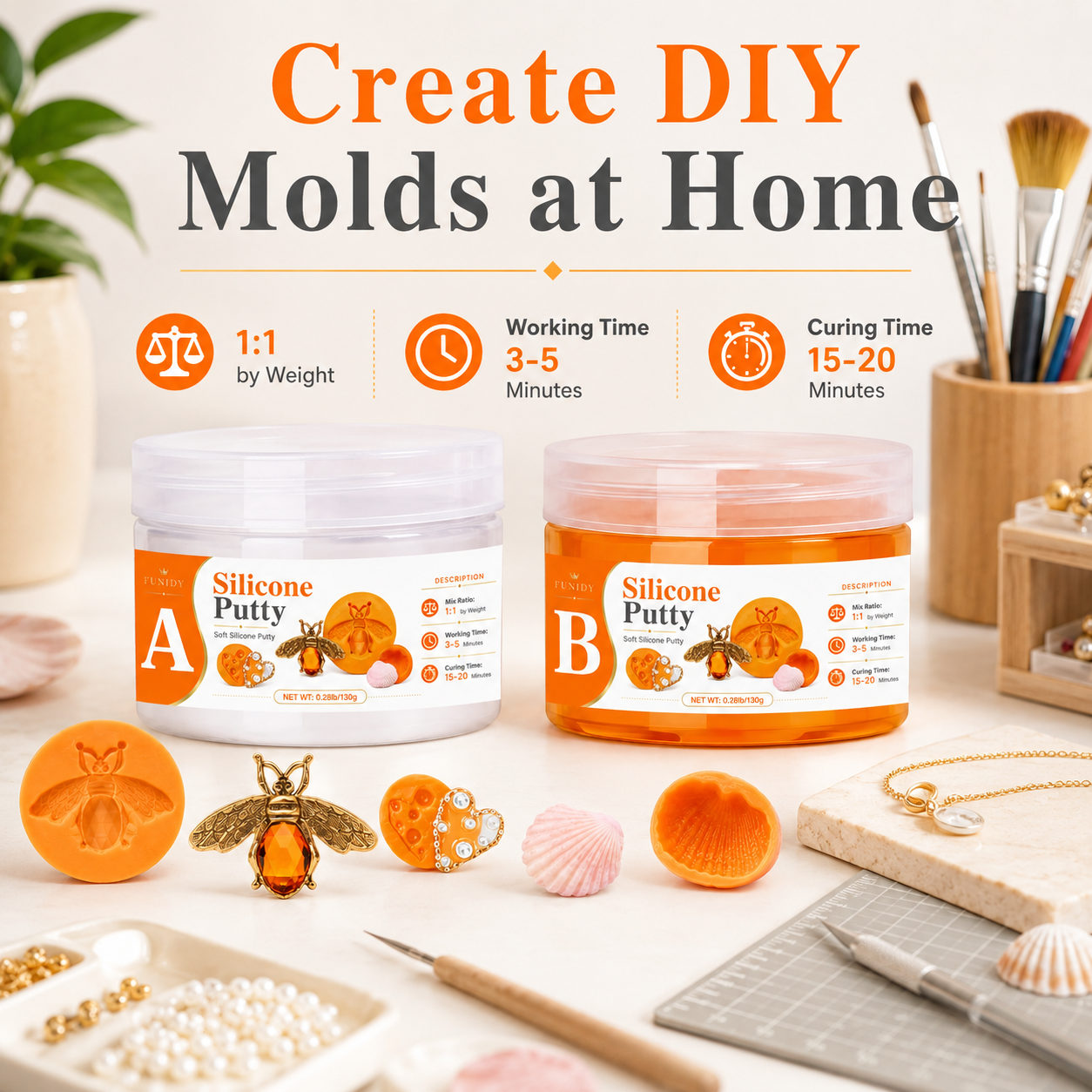 Candle Making Experience - SILICONE PUTTY Making Kit, Fast Curing,