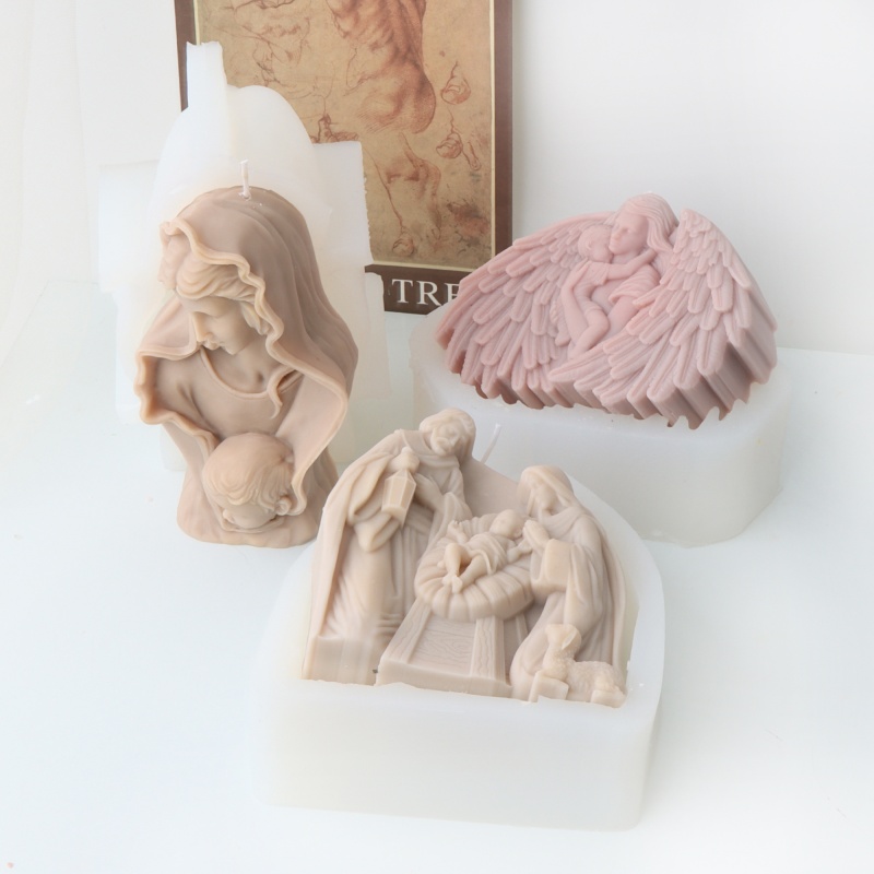 Candle Making Kit For Kids - 3D Virgin Mary Holding Baby Candle