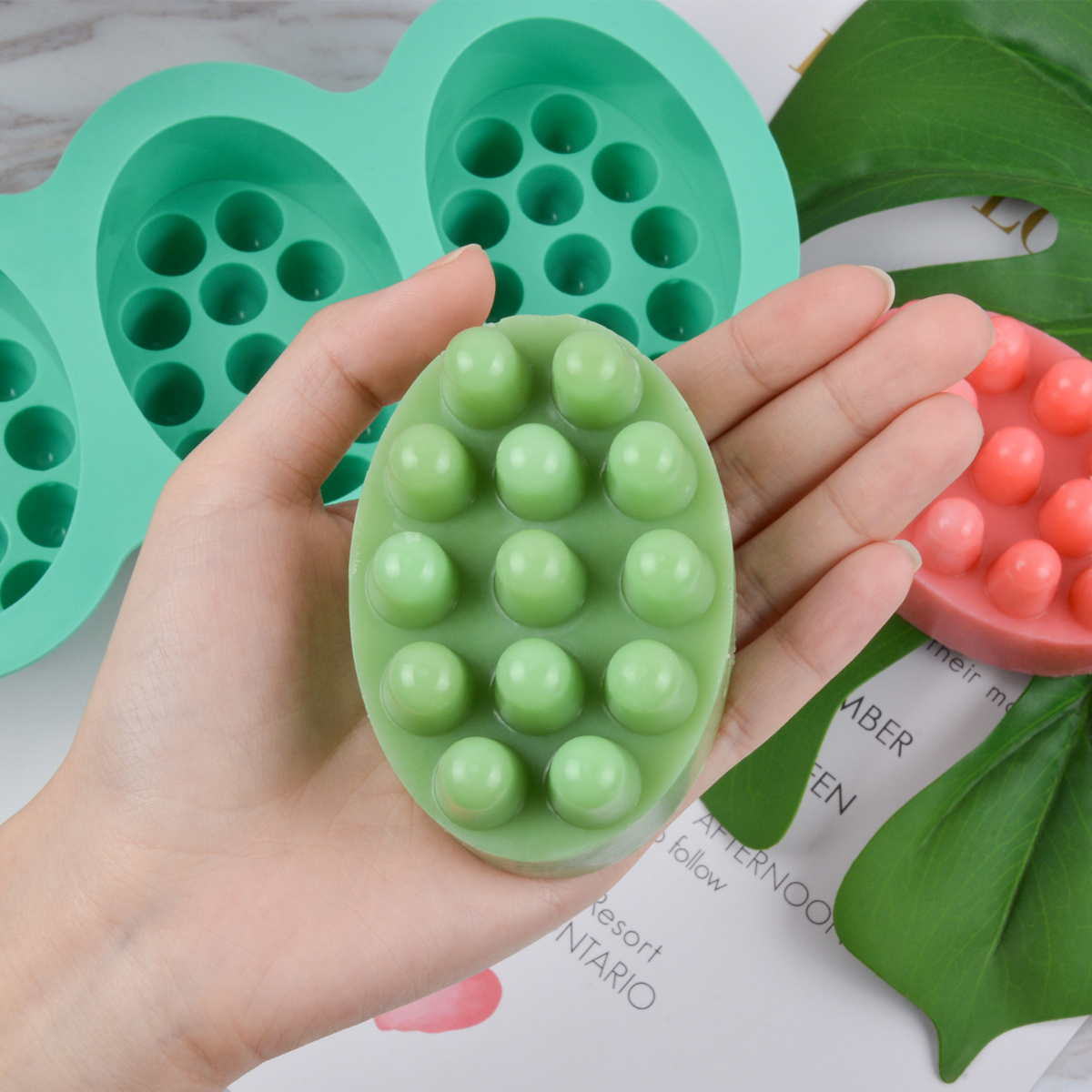 Candle Making Tools - 4 Hole Oval Massage Soap Silicone
