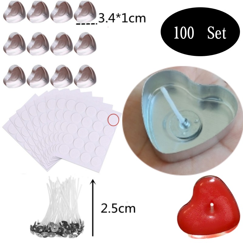 100 Sets Heart shaped Empty Al – Candle Making Pot Bewertung und Preis
