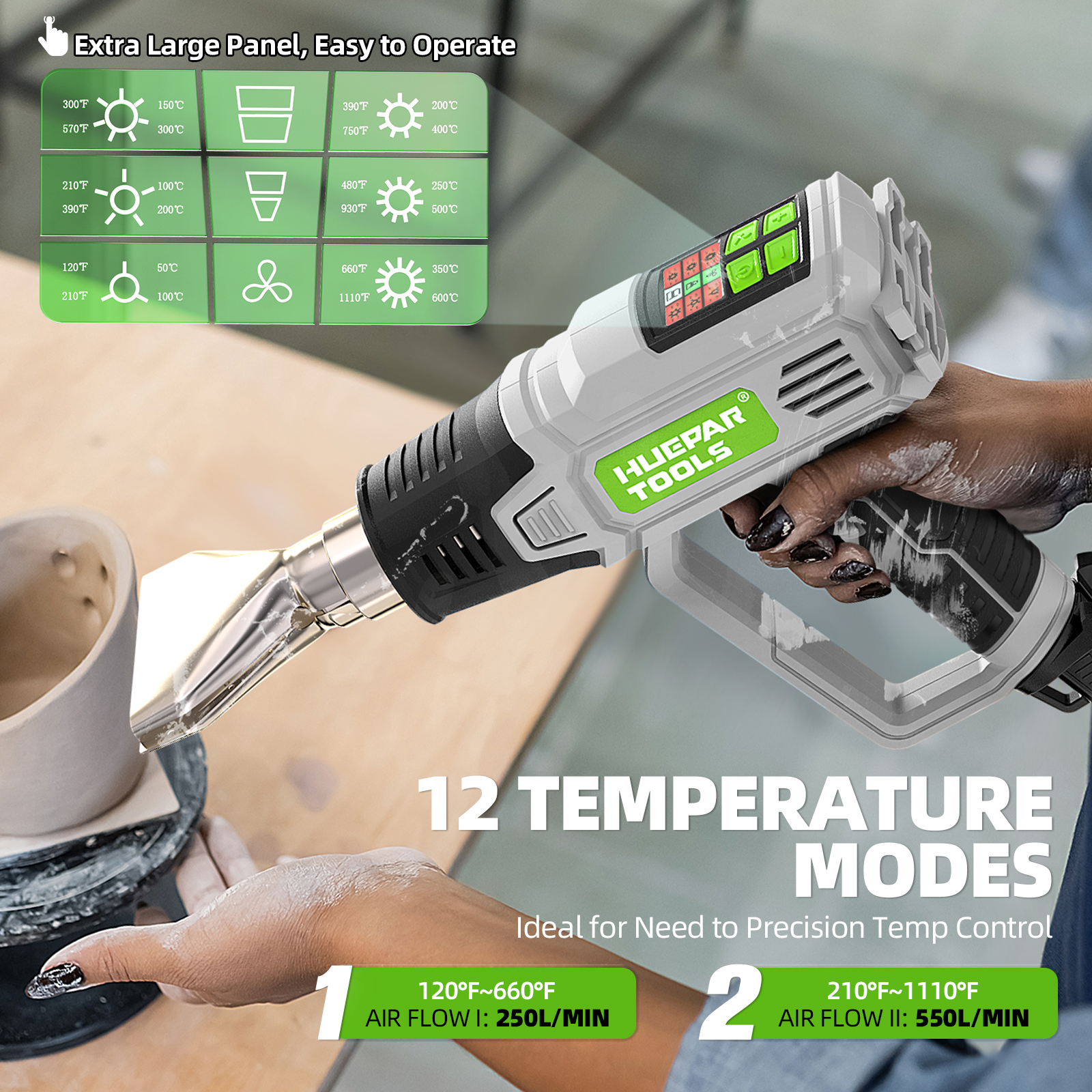 Hot Air Gun with LCD 12 Variab – Heat Gun Embossing Bewertung und Preis