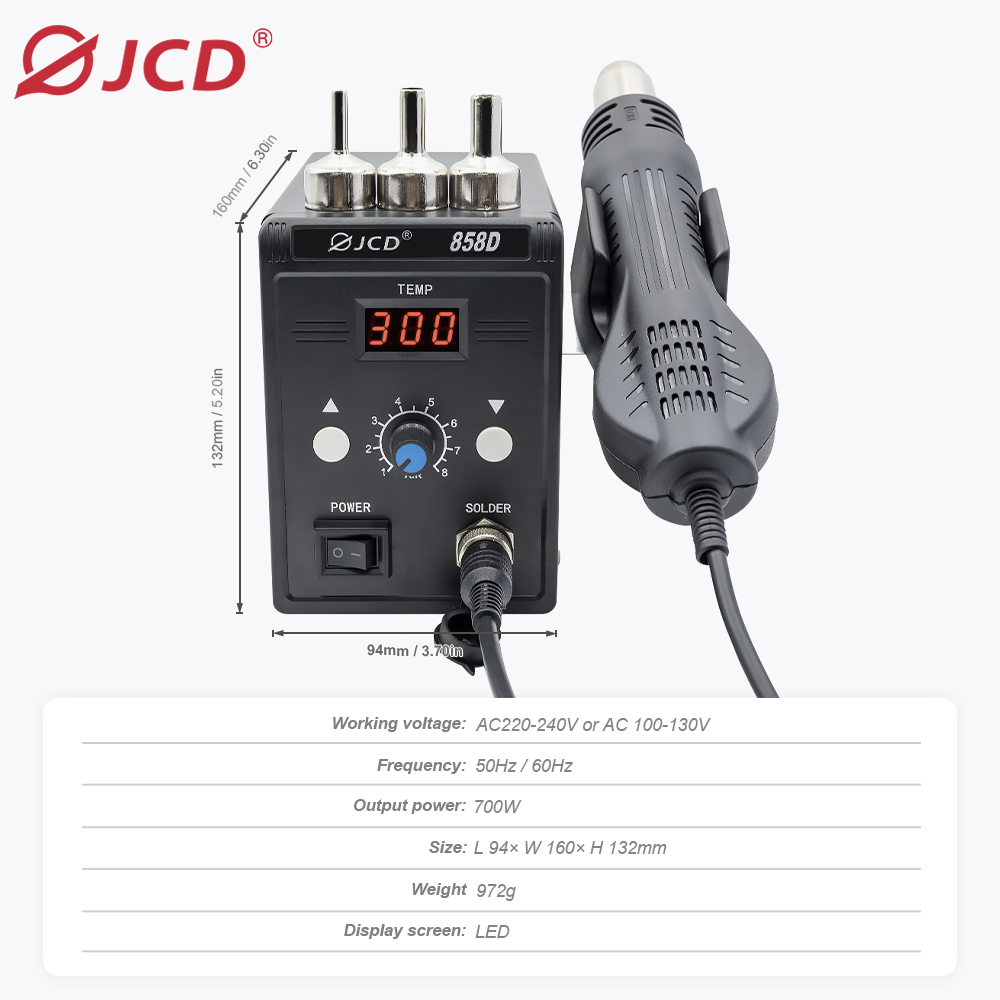 JCD Hot Air Gun 858D BGA Rewor – Heat Gun Embossing Bewertung und Preis