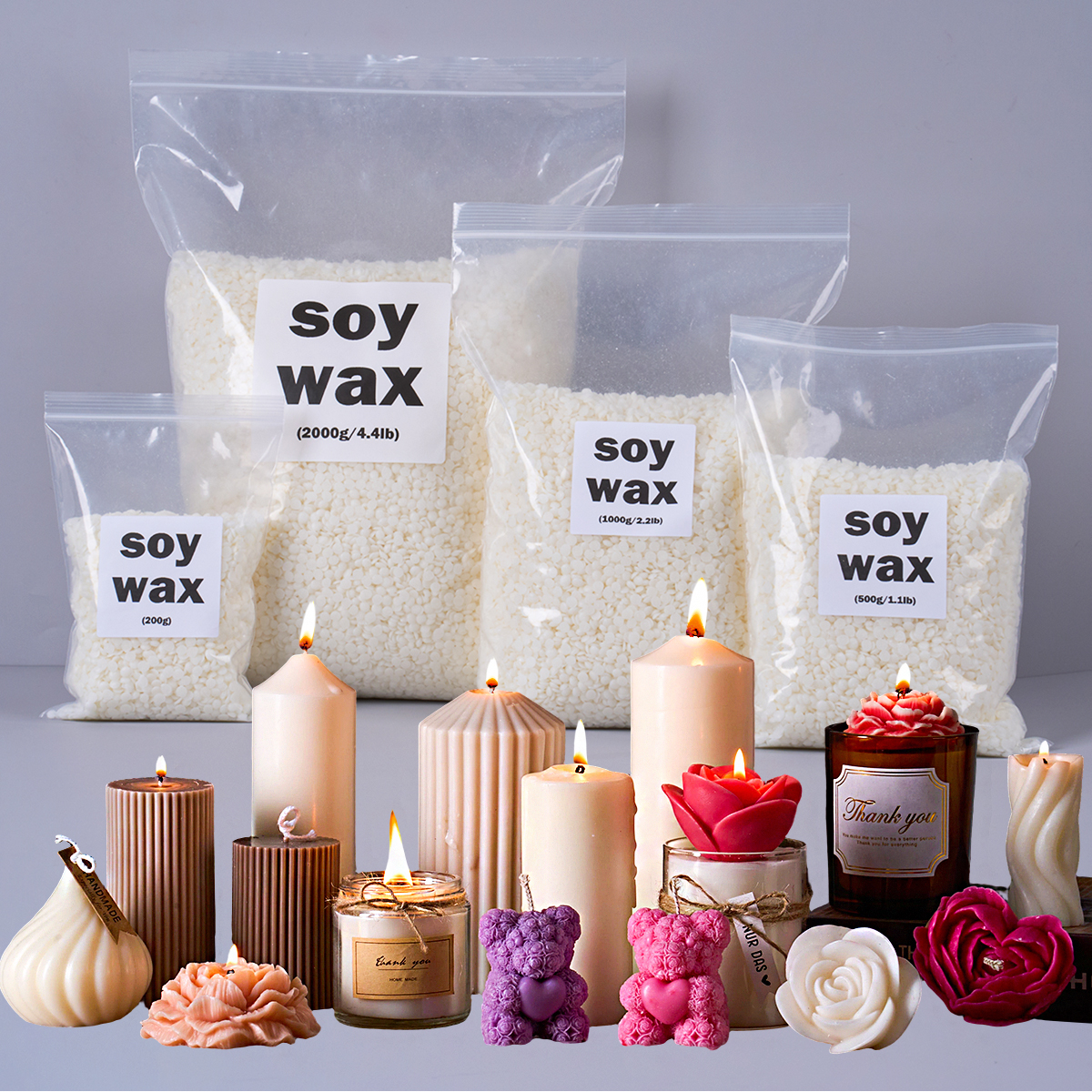 200g/500g/1000g/2000g Soy Wax  – Candle Making Material Wholesale Bewertung und Preis