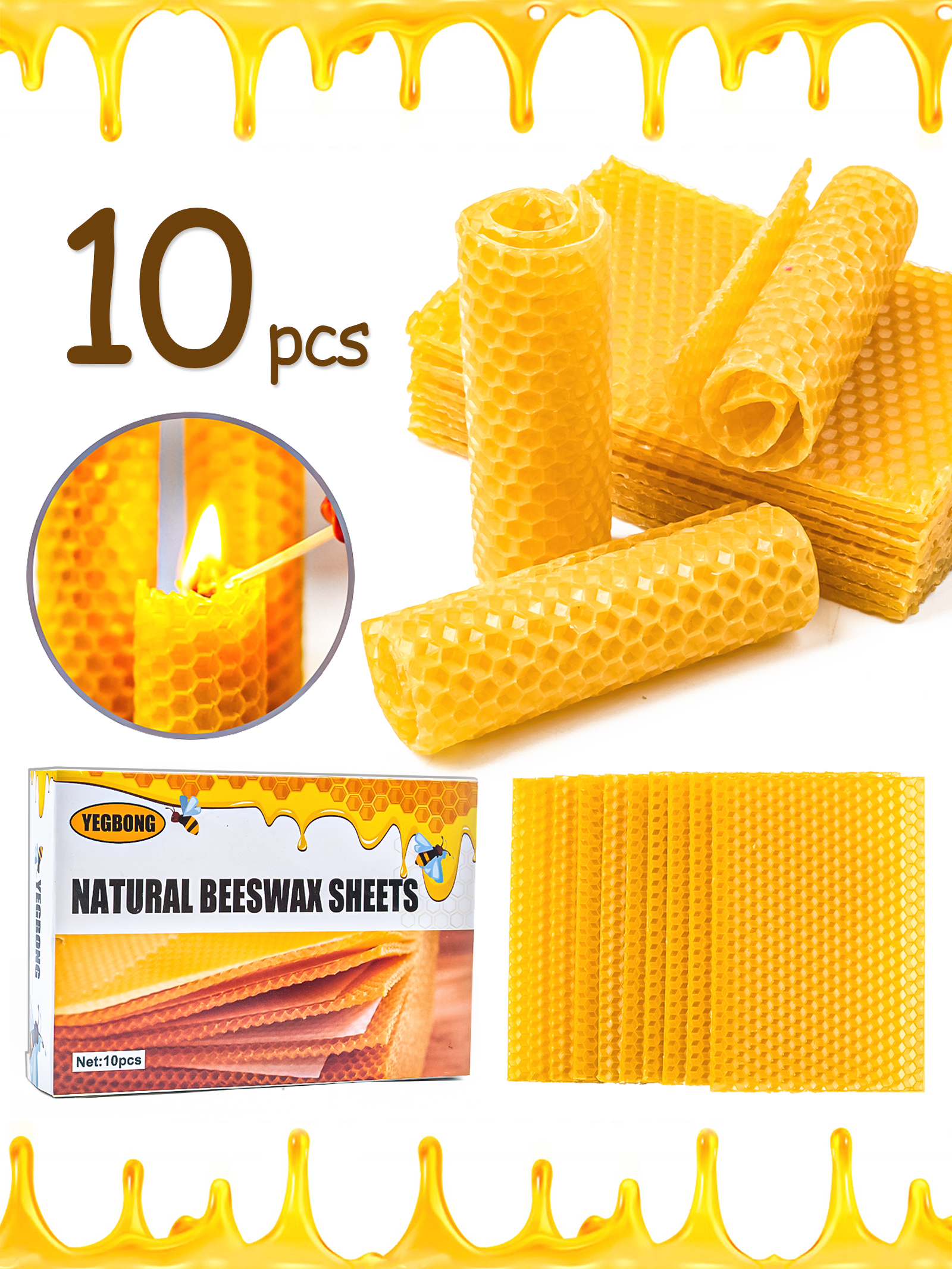 10Pcs Natural Honeycomb Bee Wa – Candle Making Experience Bewertung und Preis